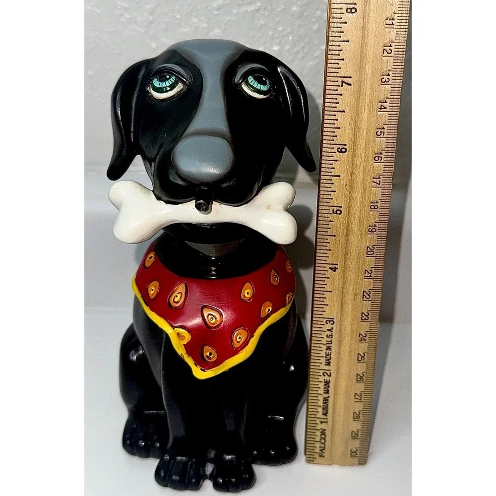 Allen Designs Studio Collection Black Dog Bone 7.5in Soap Dispenser Rare Retired